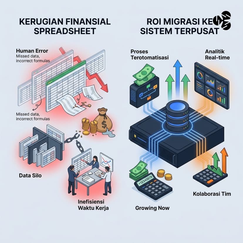 Bedah Total Kerugian Finansial Akibat Ketergantungan Spreadsheet dan Kalkulasi Nyata ROI Migrasi