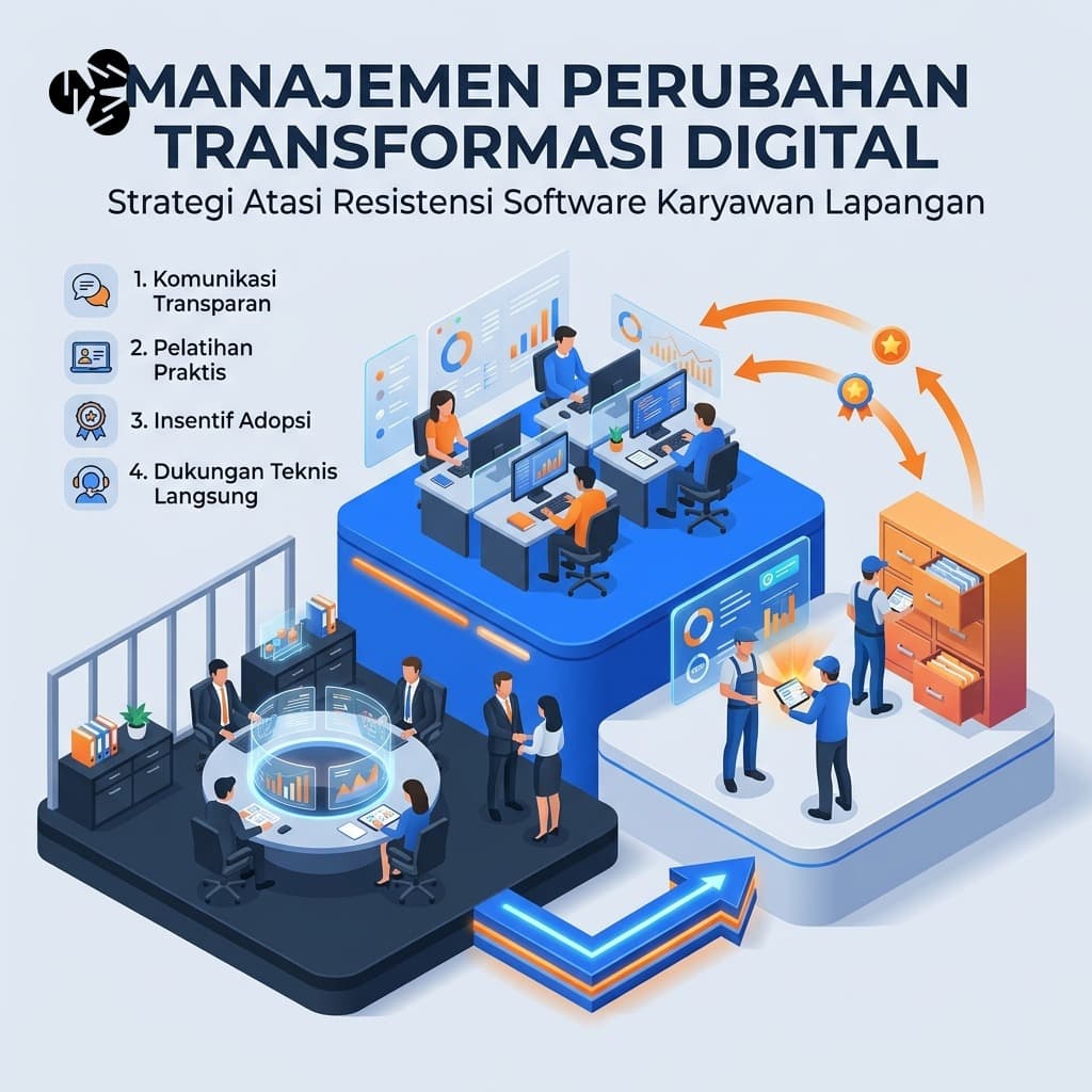 Manajemen Perubahan Transformasi Digital: Strategi Atasi Resistensi Software Karyawan Lapangan