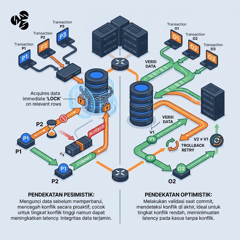 Solusi Race Condition Database: Komparasi Locking Pesimistik vs Optimistik Transaksi Finansial